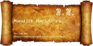 Mandjik Marióra névjegykártya